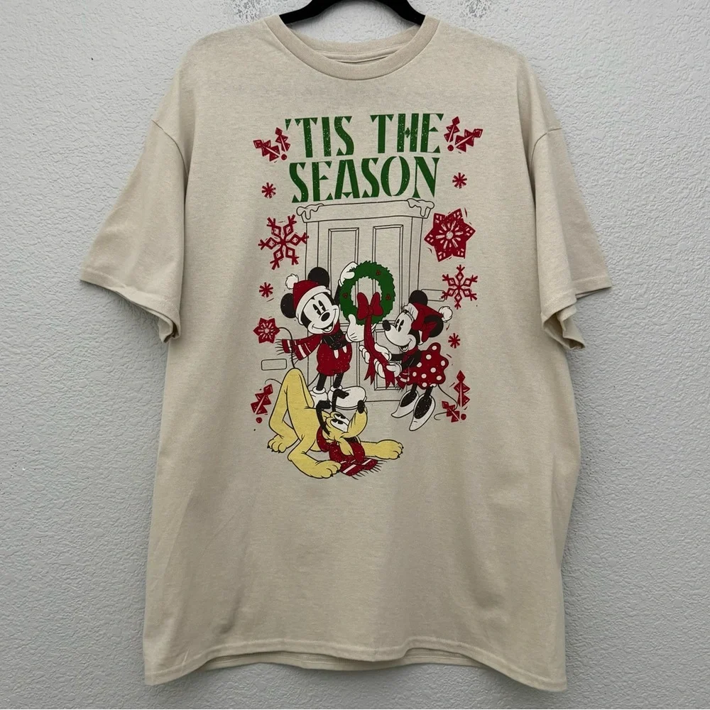 Disney Mickey Mouse & Friends Tis The Season Holiday T-Shirt Size XL NWT